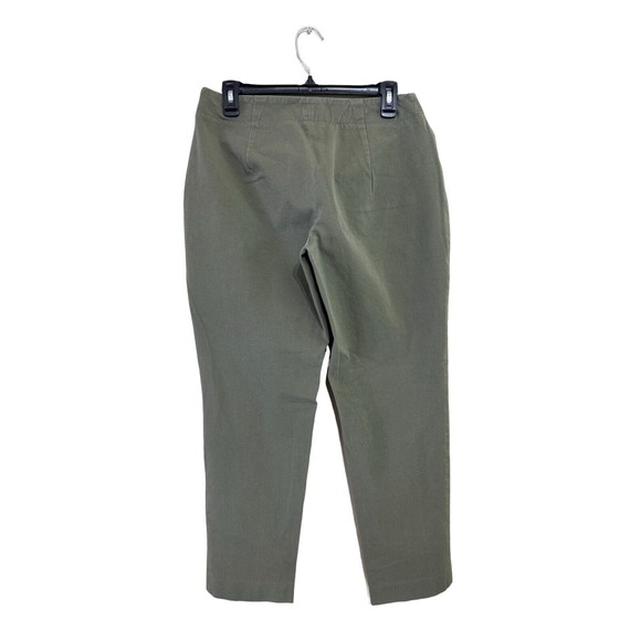 Talbots Olive Green Pants Size 4 Curvy Ankle Side Zip High Rise Cotton Stretch - Picture 5 of 9